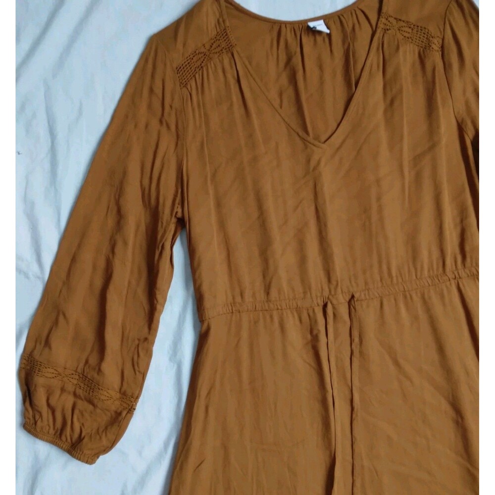 Old Navy Dress Knee Length Terracotta Cottagecore Prairie Boho Crochet Women's M - Picture 4 of 9